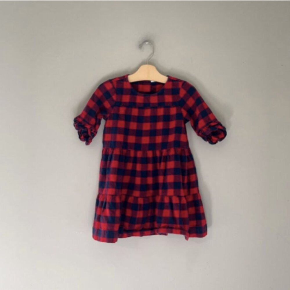 $22 ADD ON Hanna Andersson Plaid flannel Dress 5Y H&M mini boden janie and‎ jack